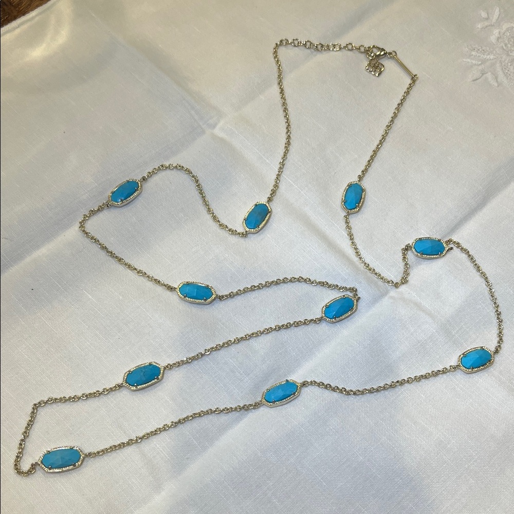 Kendra Scott Blue and Silver Necklace with Turquoise Beads